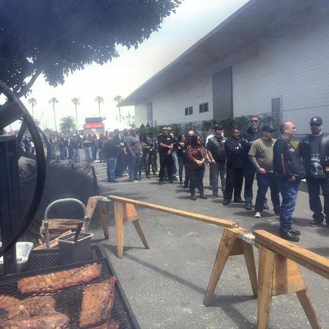 People waiting in a queue